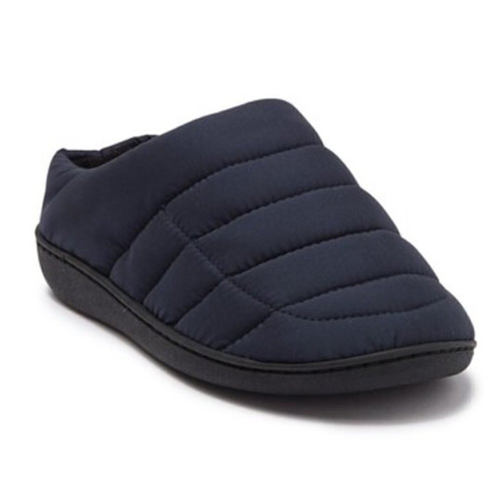 Abound Navy Blue Mr. Union Puffer Slipper Small 7/8 Quilted Nylon NWOT